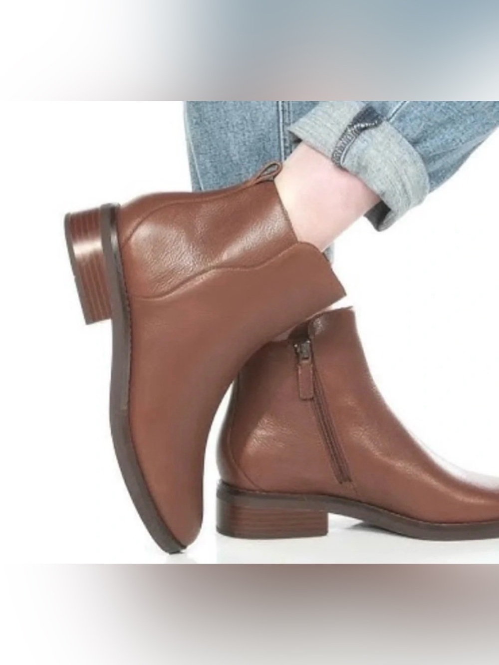 Women's Brown Leather Ankle Booties - Classic Side-Zip Chelsea Style